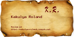 Kakulya Roland névjegykártya
